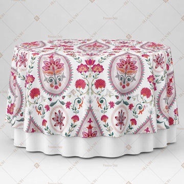 Pink Folk Floral Motif Table Overlay Pack of 6
