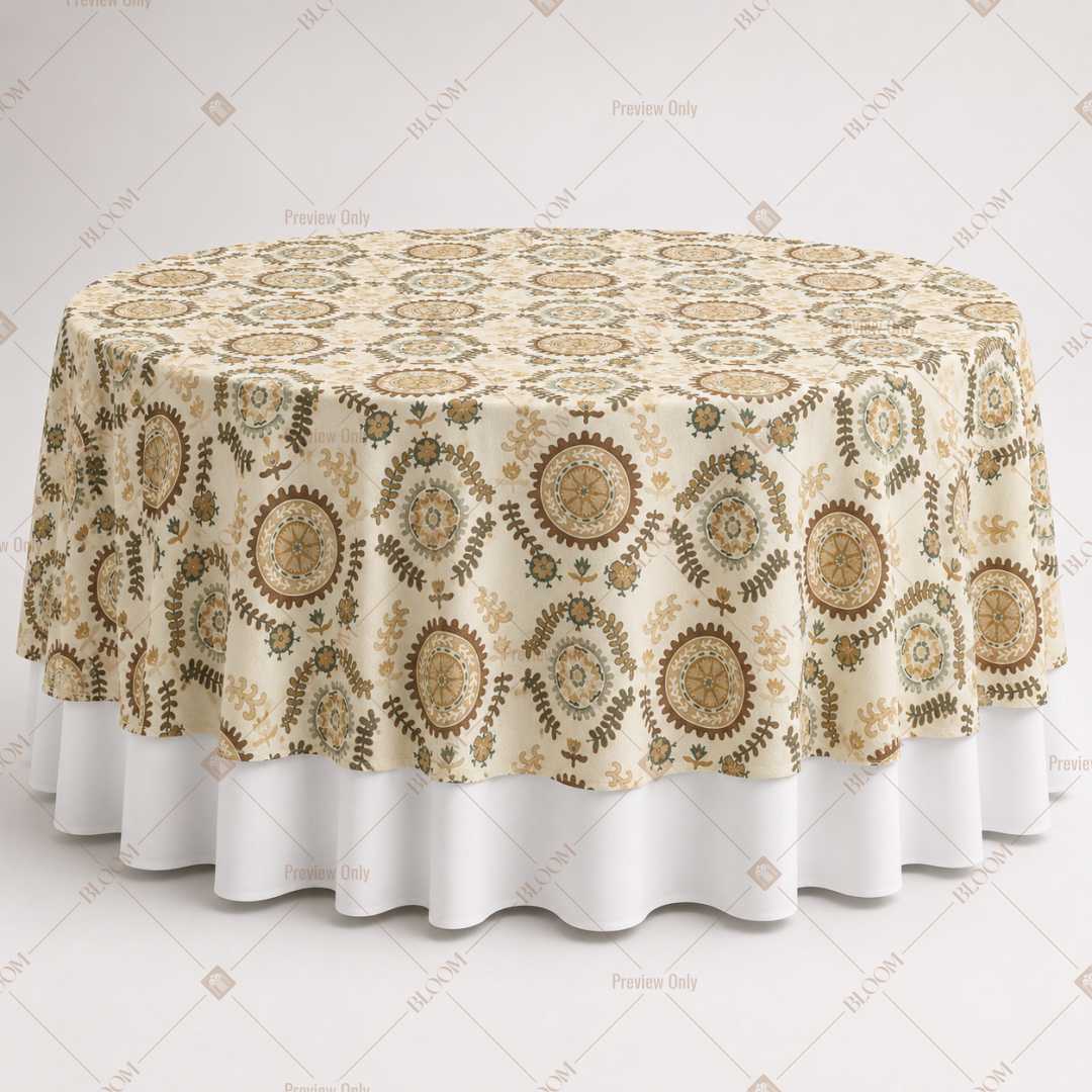 Antique Gold Mughal Pattern Table Overlay Pack of 6