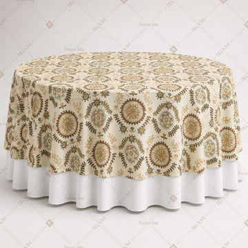 Antique Gold Mughal Pattern Table Overlay Pack of 6