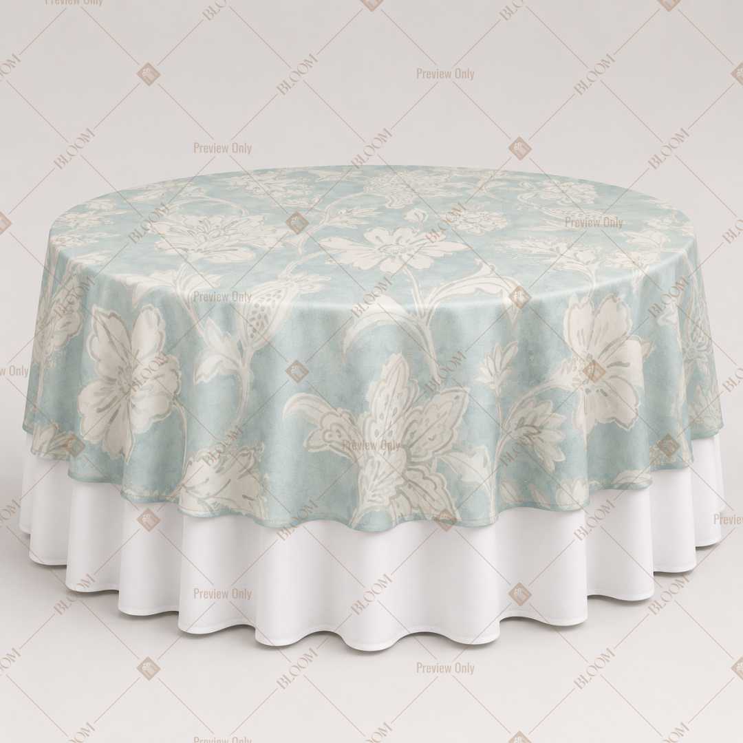 Soft Blue Damask Table Overlay Pack of 6