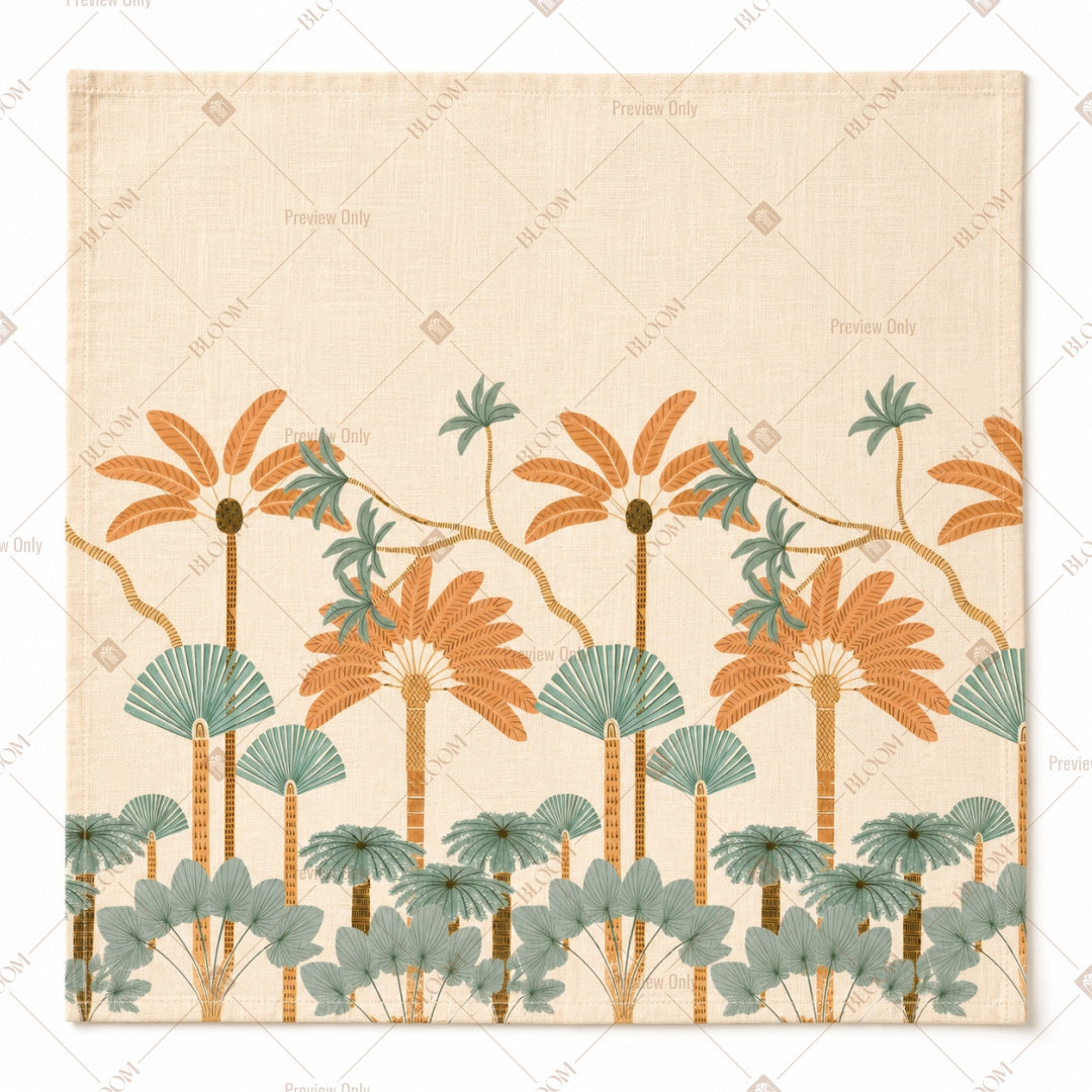 Art Deco Palm Landscape Pattern Design