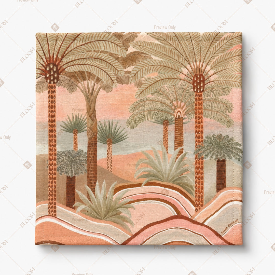 Retro Palm Scenery Pattern Design