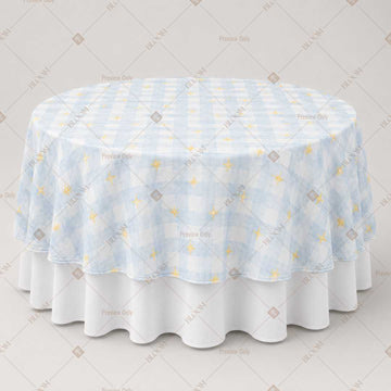 Blue Floral Stripe Table Overlay Pack of 6