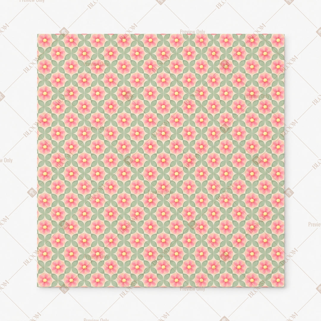 Pink Geometric Tile Pattern Design