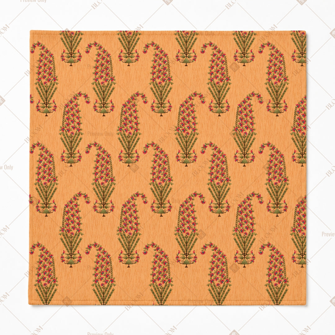 Mustard Paisley Buta Pattern Design