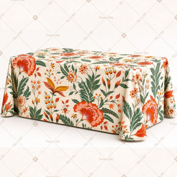 Orange Floral Table Cover Pack Of 6