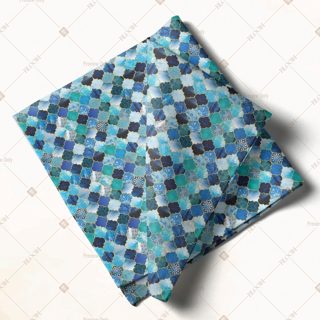 Blue Floral Mosaic Napkin Pack of 20