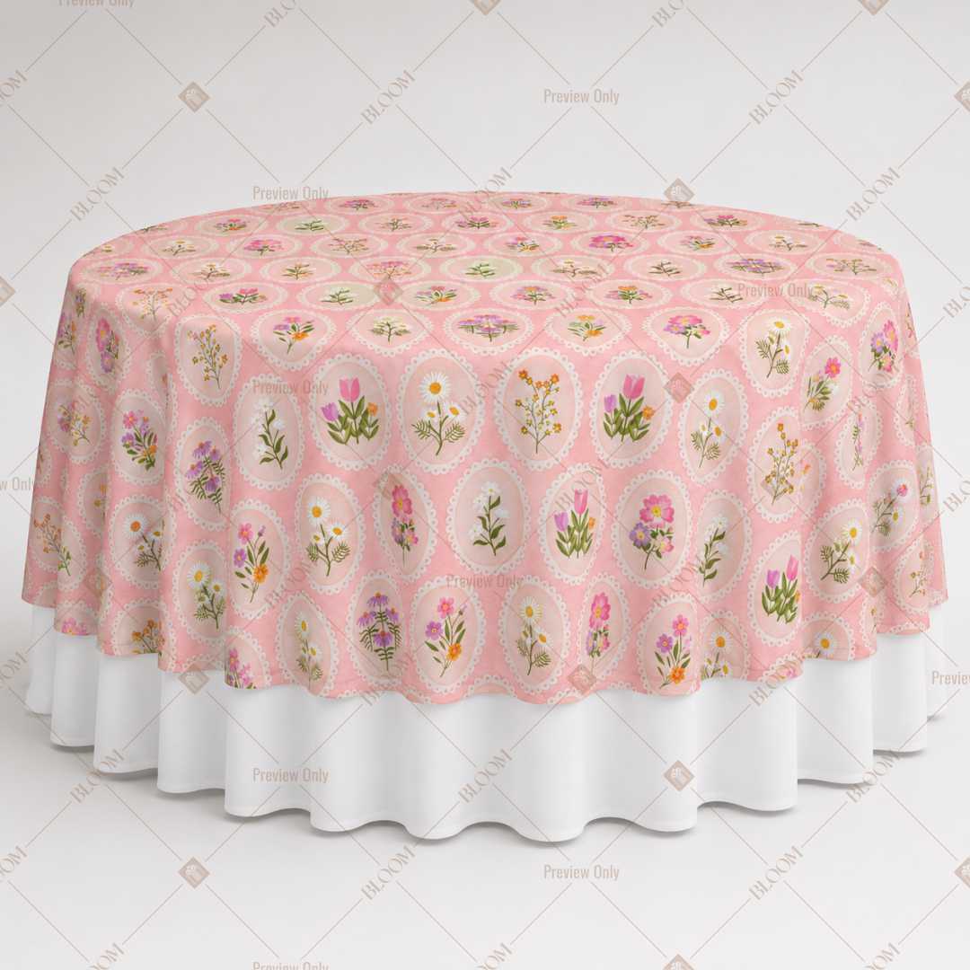 Blush Pink Floral Table Overlay Pack of 6