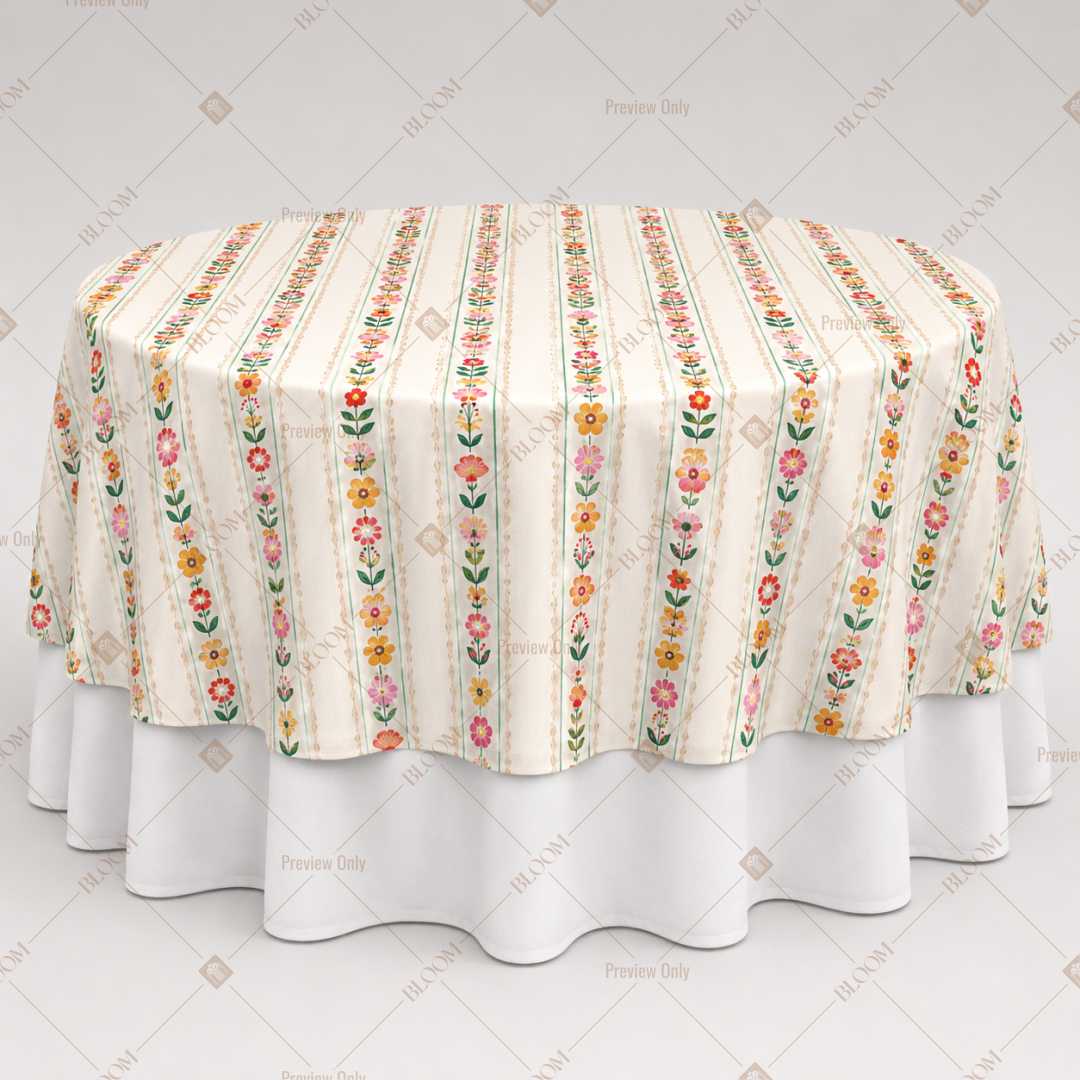Colorful Mini Floral Stripe Table Overlay Pack of 6