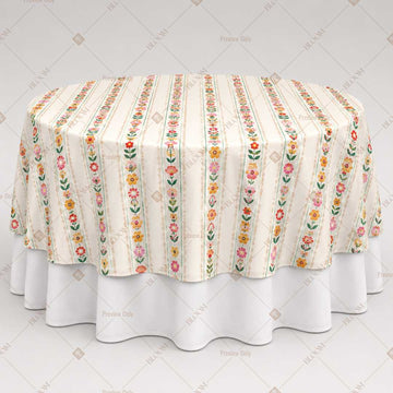 Colorful Mini Floral Stripe Table Overlay Pack of 6