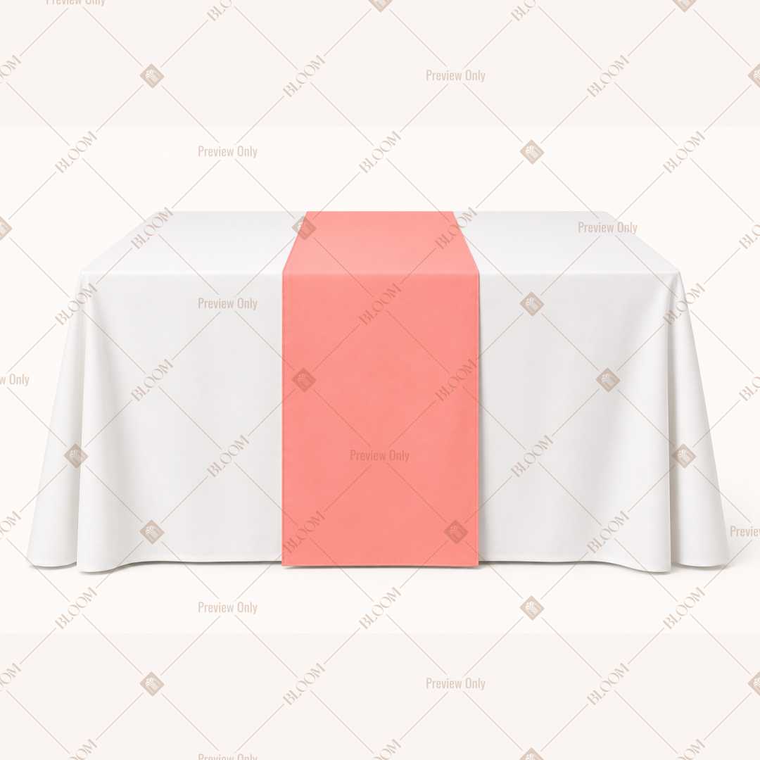 Peach Pink Table Runner Pack Of 12
