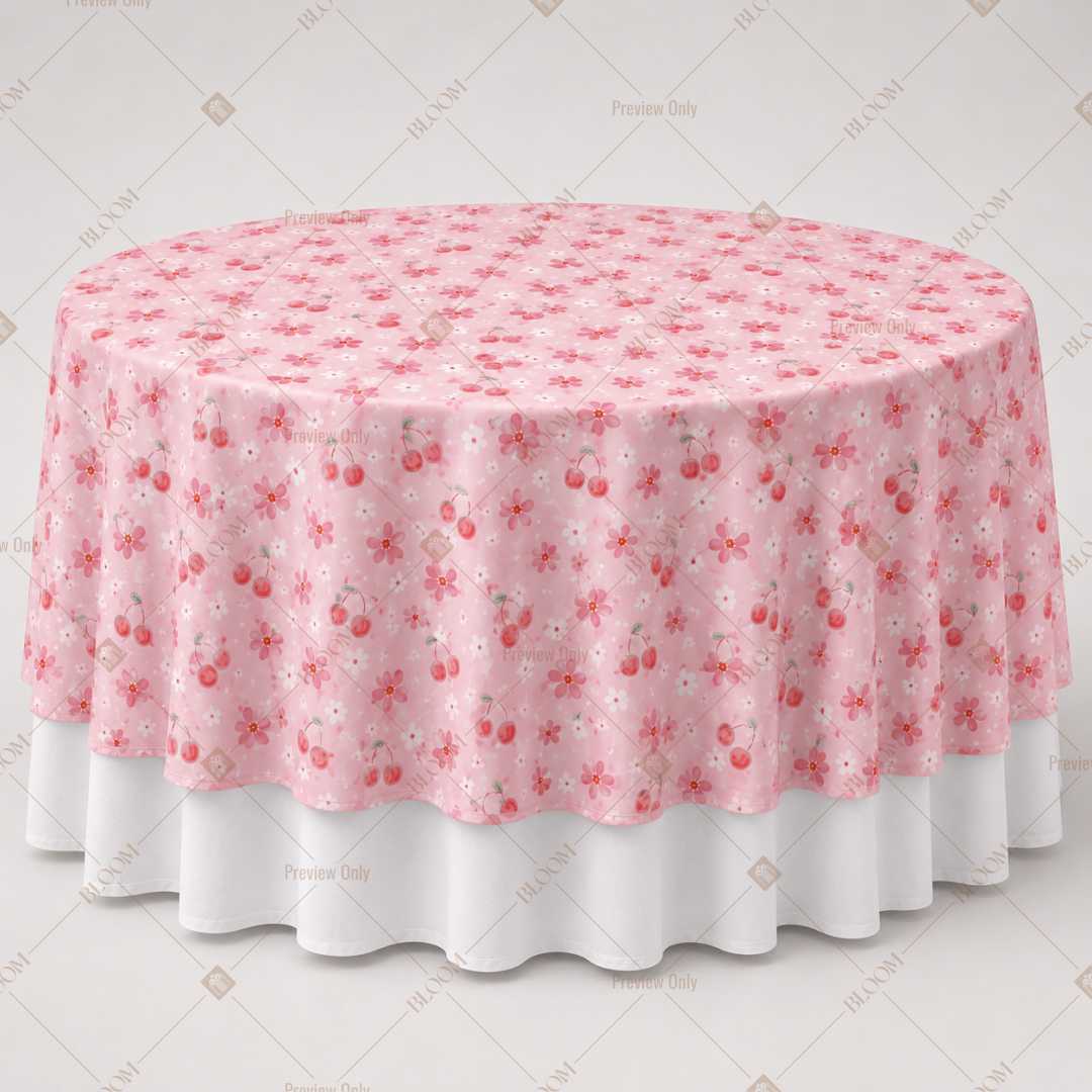 Pink Rosebud Pattern Table Overlay Pack of 6
