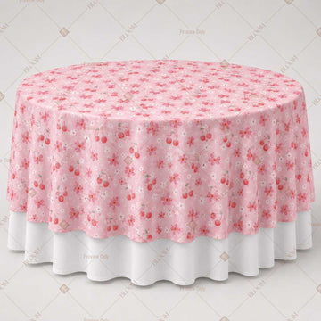 Pink Rosebud Pattern Table Overlay Pack of 6