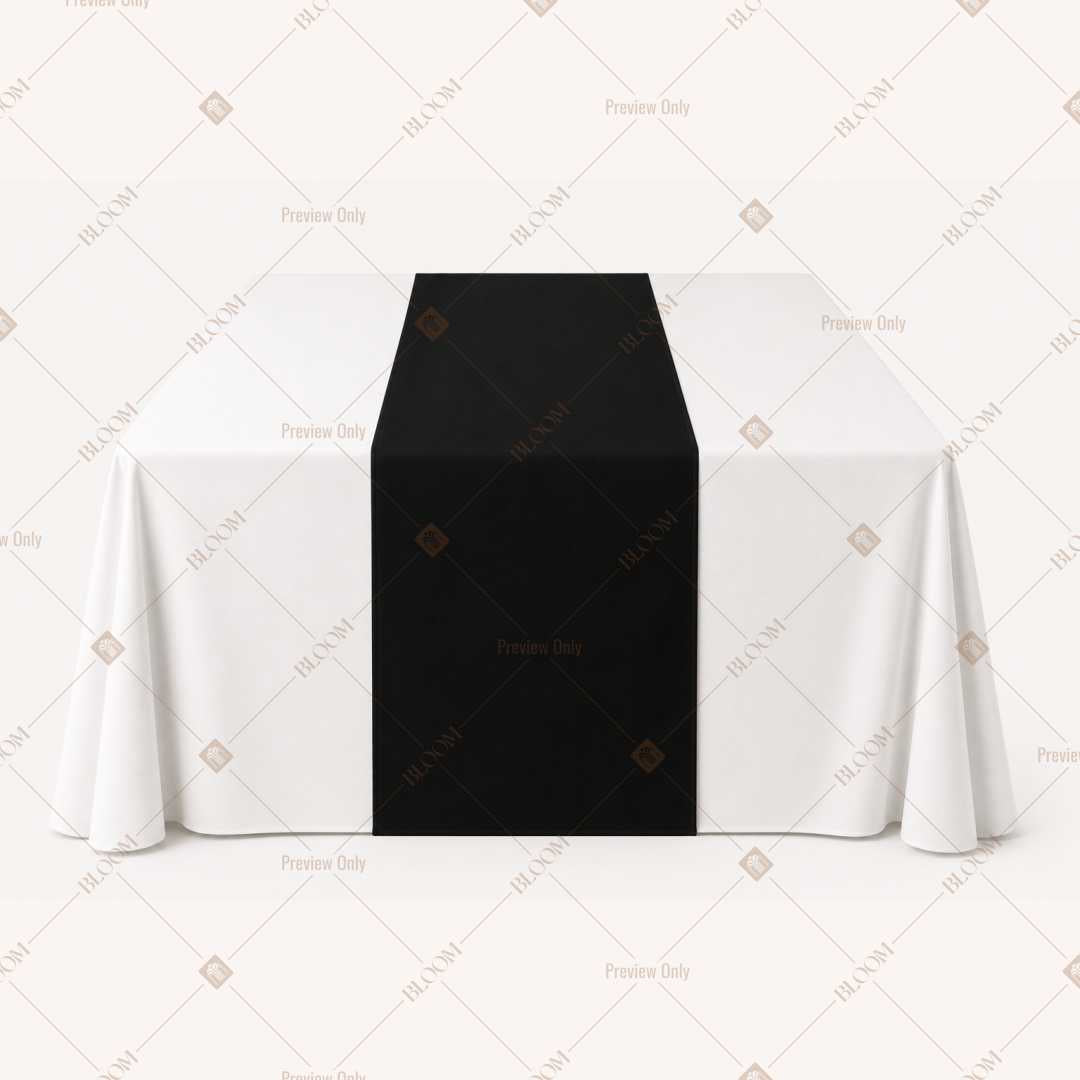 Black Table Runner Pack Of 12