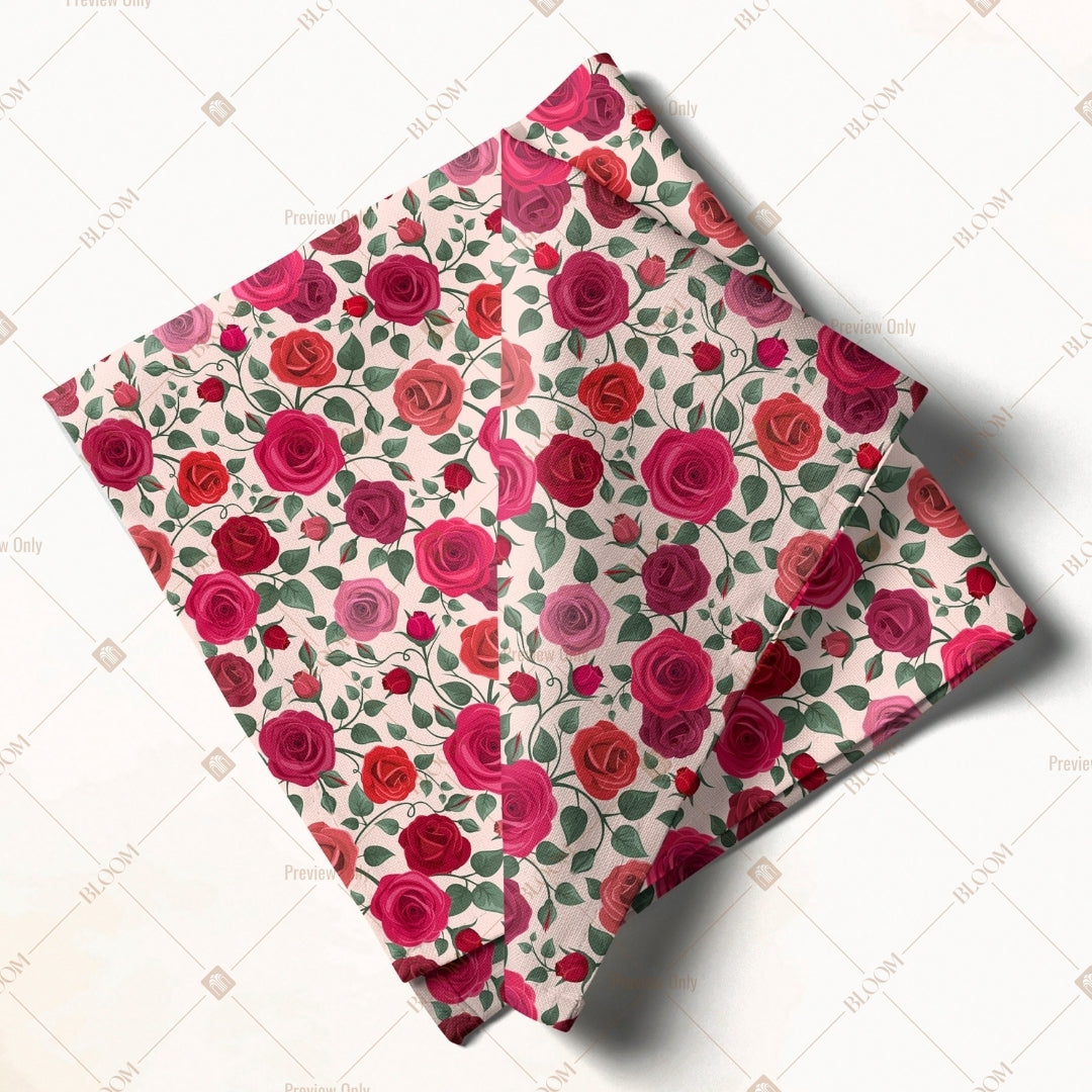Red Rose Garden Napkin Pack of 20