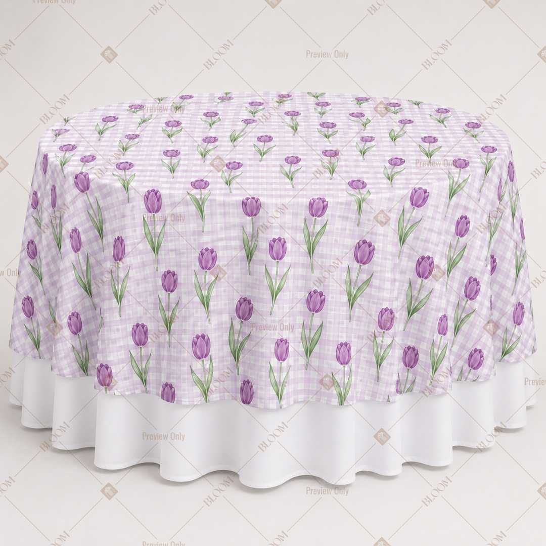 Lavender Tulip Floral Table Overlay Pack of 6