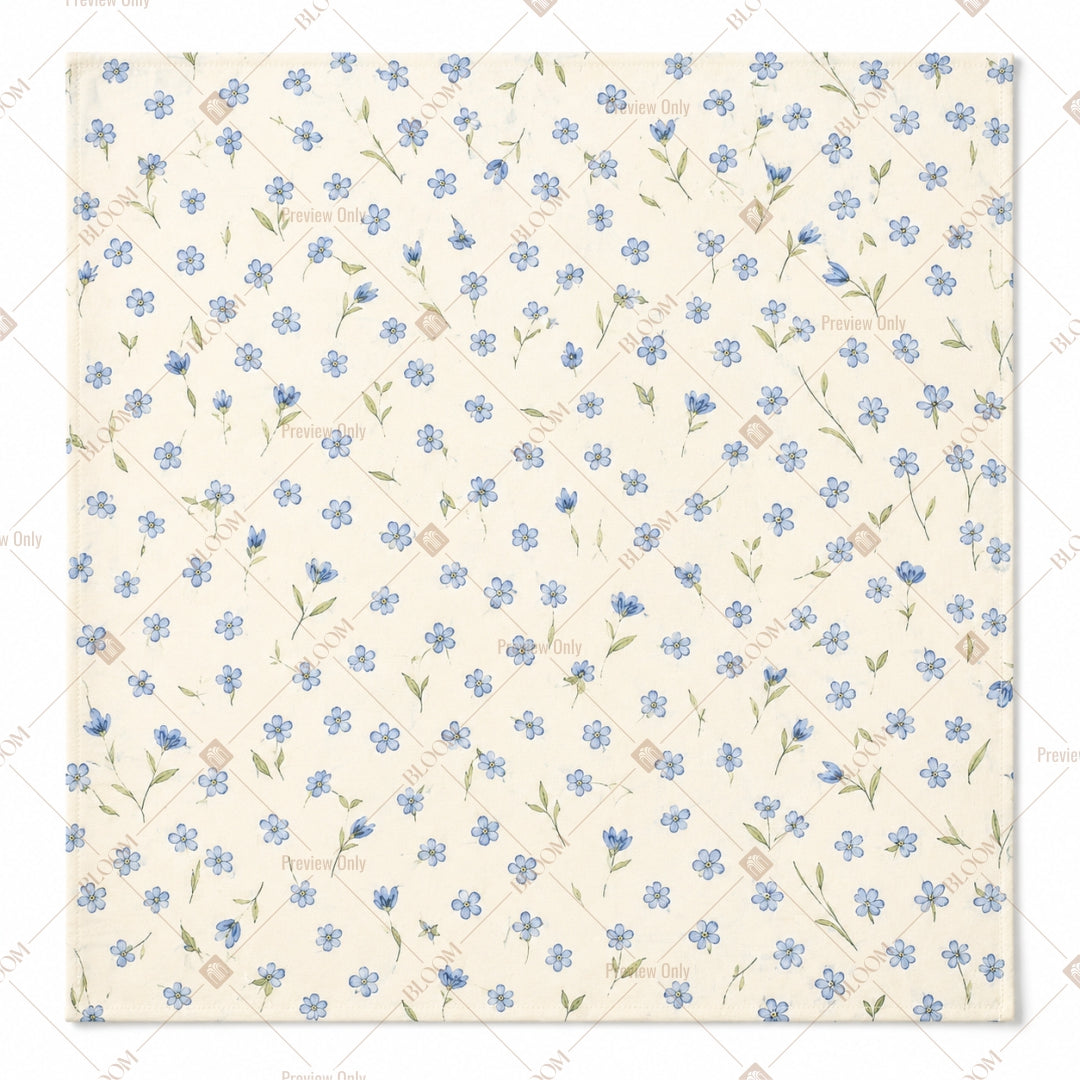 Blue Mini Floral Pattern Design