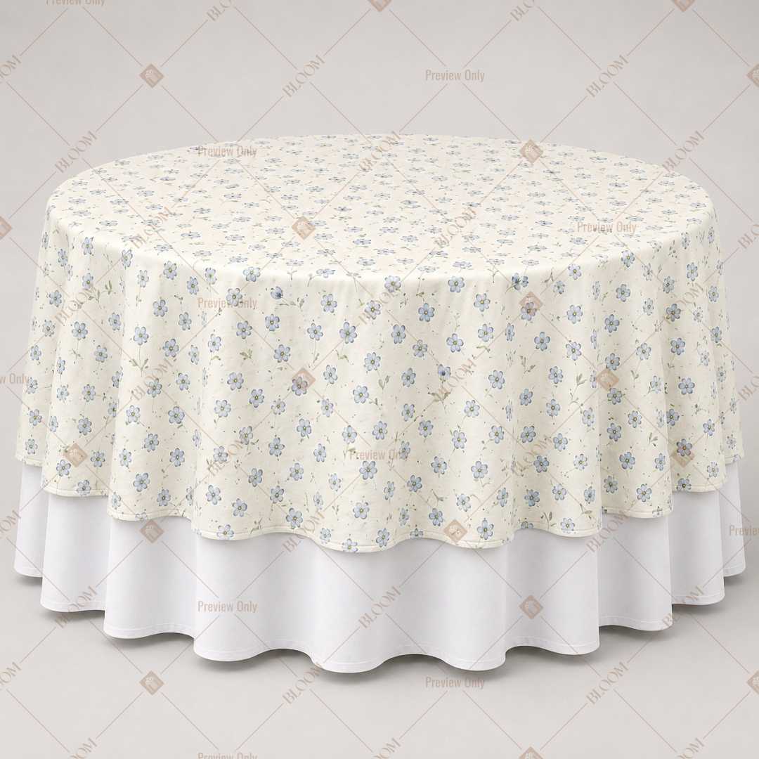 Ivory Micro Floral Table Overlay Pack of 6