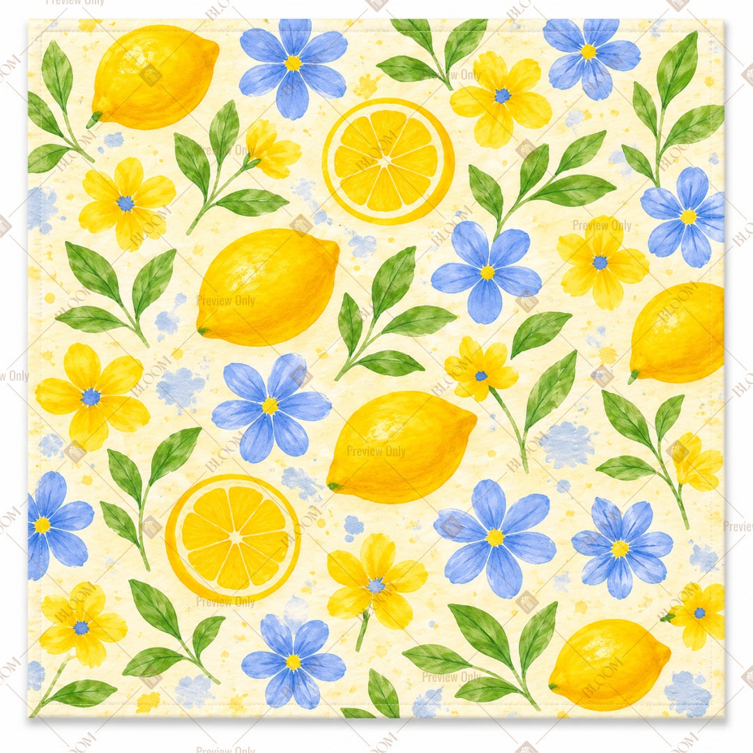 Lemon Floral Pattern Design