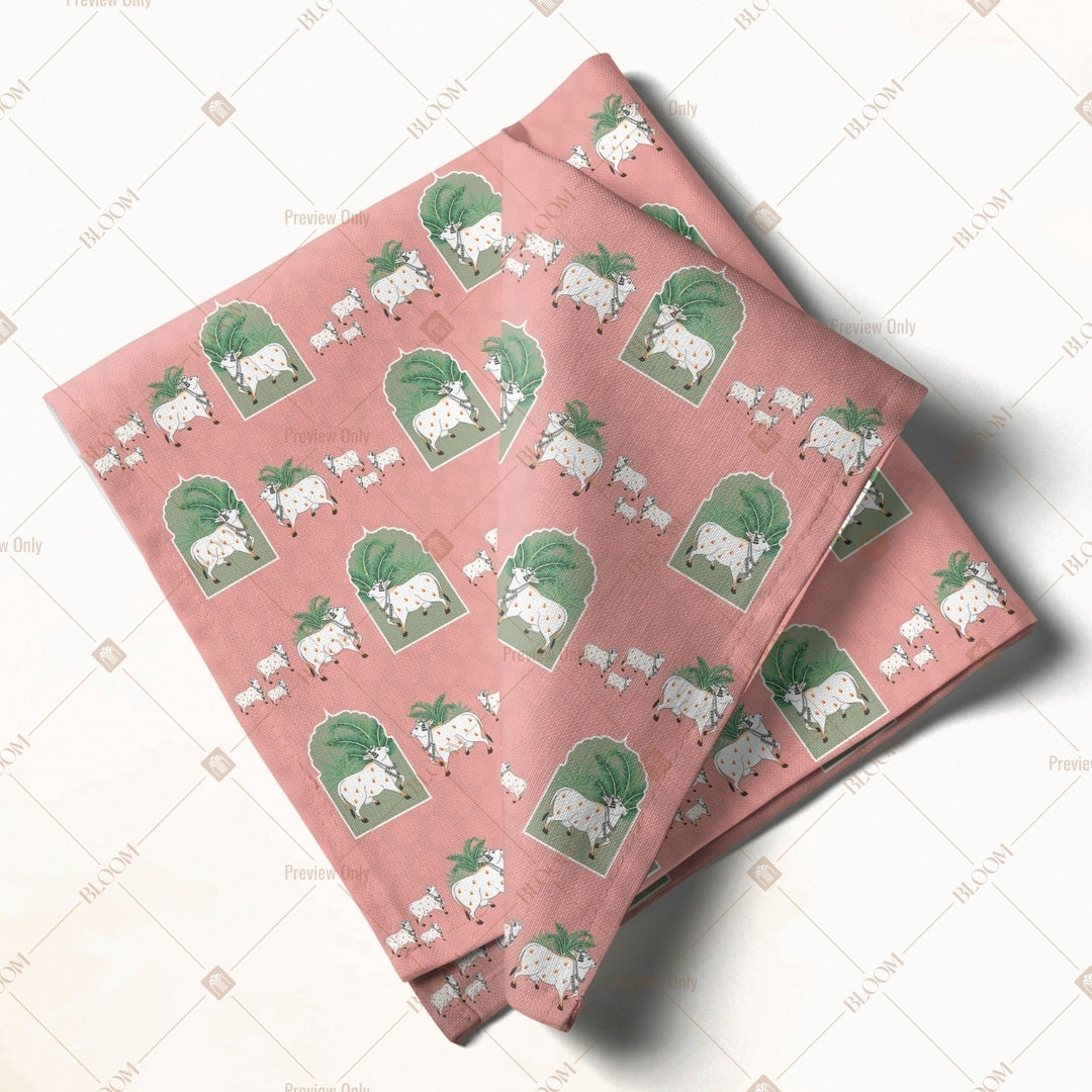 Pink Tea Cup Pattern Napkin Pack of 20
