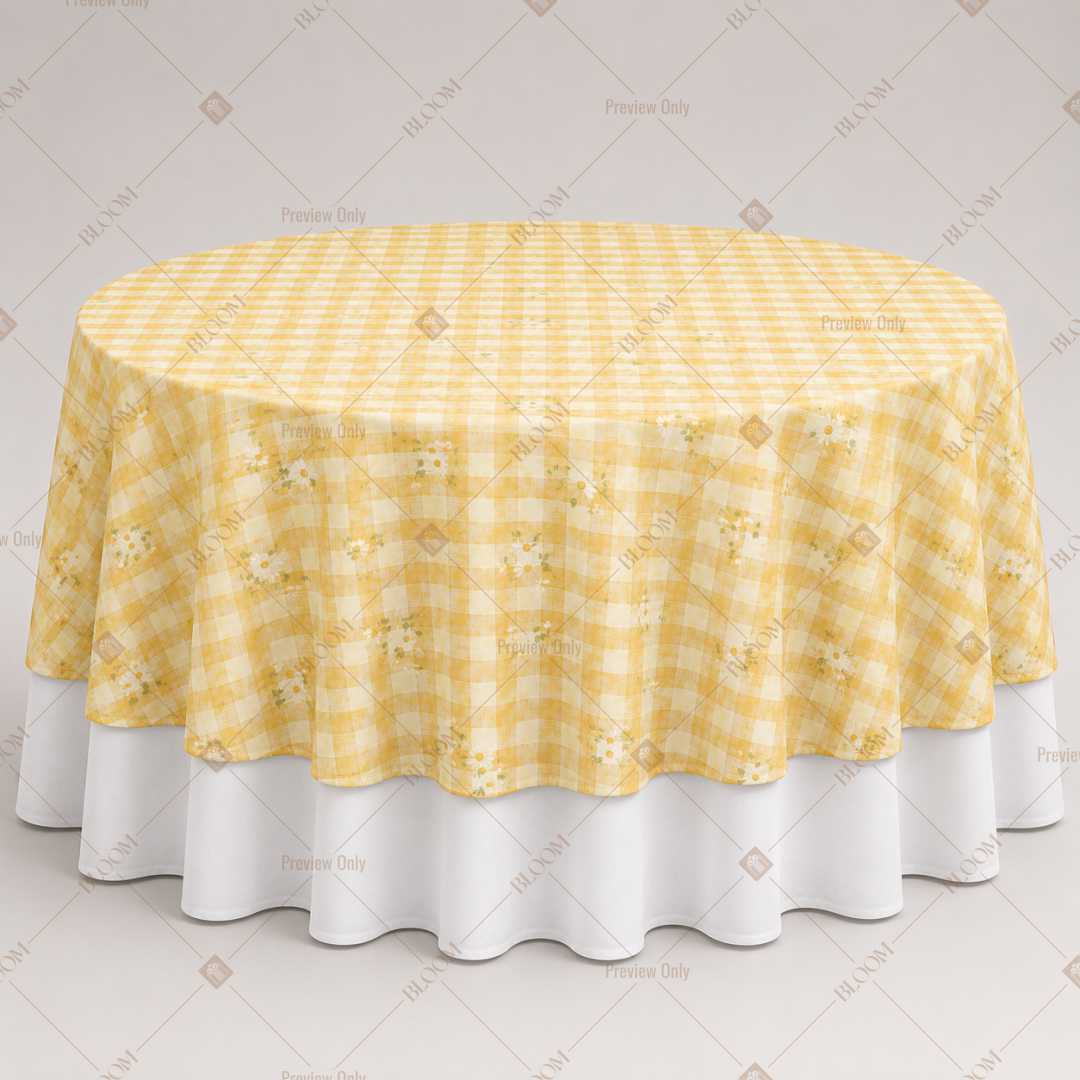 Yellow Gingham Check Table Overlay Pack of 6