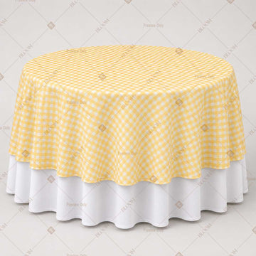 Soft Yellow Checkered Table Overlay Pack of 6