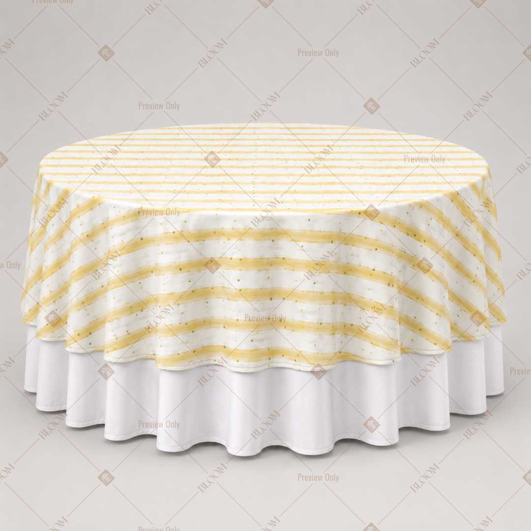 Cream Yellow Stripe Table Overlay Pack of 6