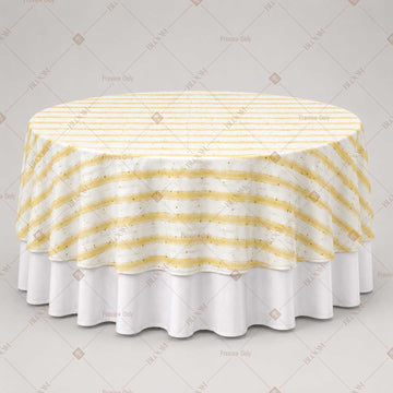 Cream Yellow Stripe Table Overlay Pack of 6