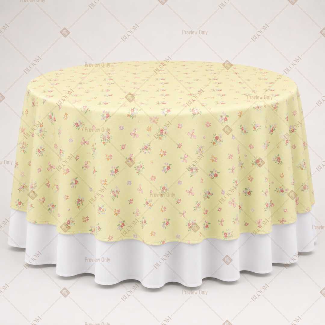 Butter Yellow Floral Table Overlay Pack of 6
