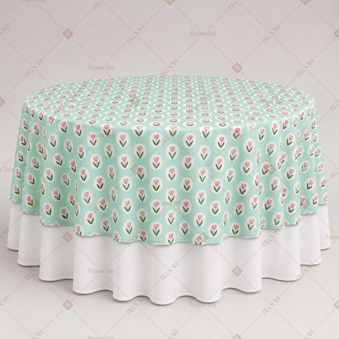 Mint Floral Sprig Table Overlay Pack of 6