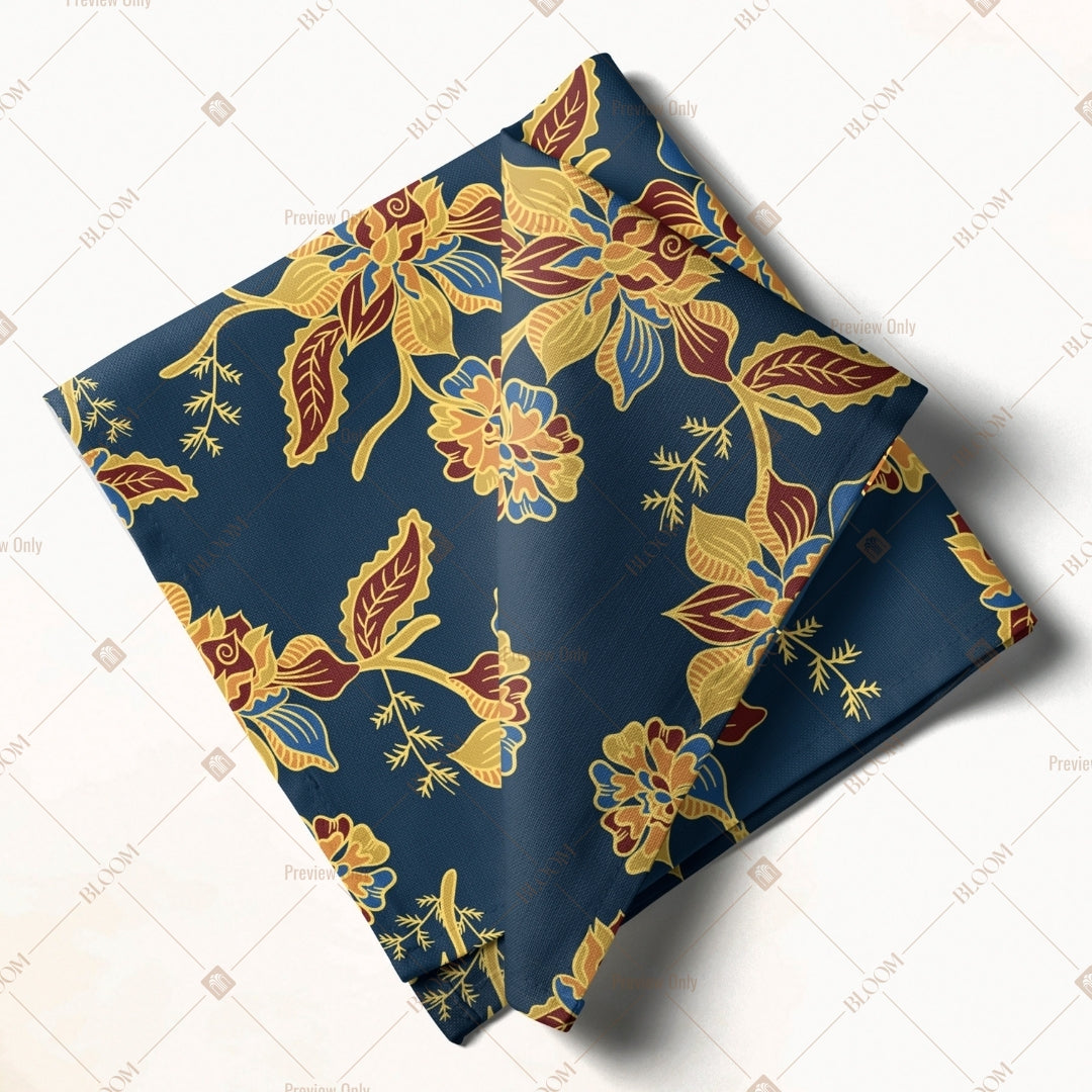 Navy Botanical Floral Napkin Pack of 20