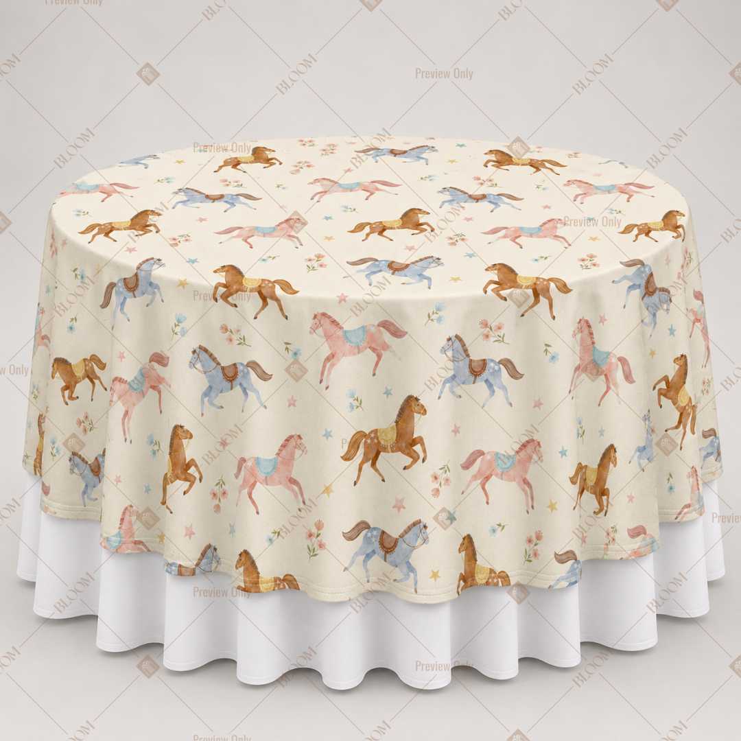 Vintage Horse Toile Table Overlay Pack of 6