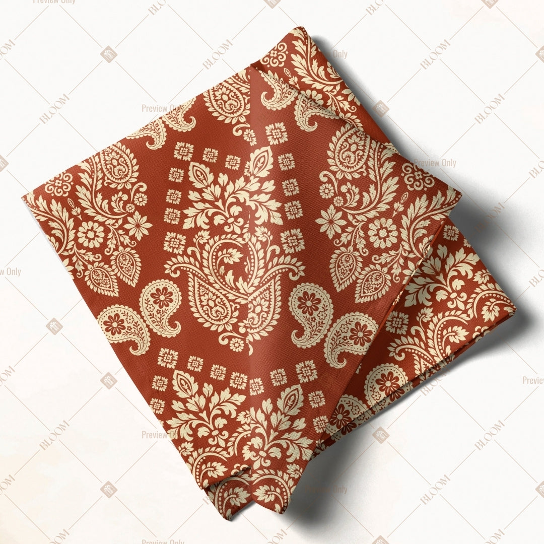 Terracotta Floral Block Napkin Pack of 20
