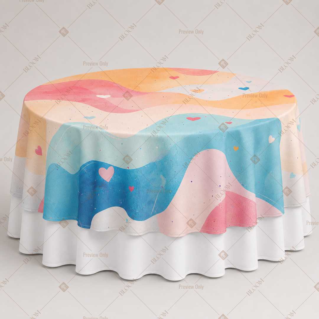 Abstract Pastel Wave Table Overlay Pack of 6