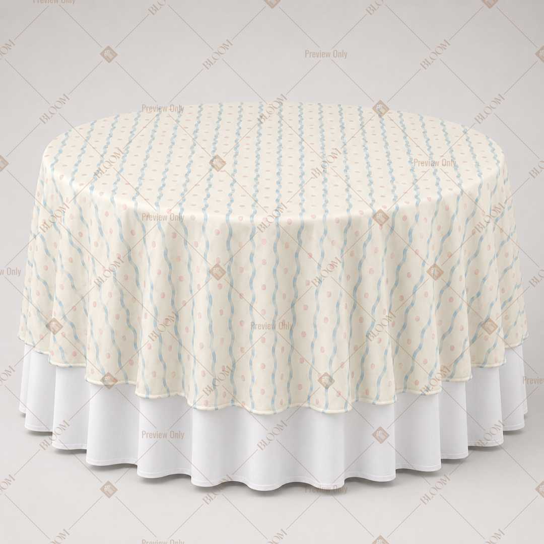 Ivory Pinstripe Table Overlay Pack of 6