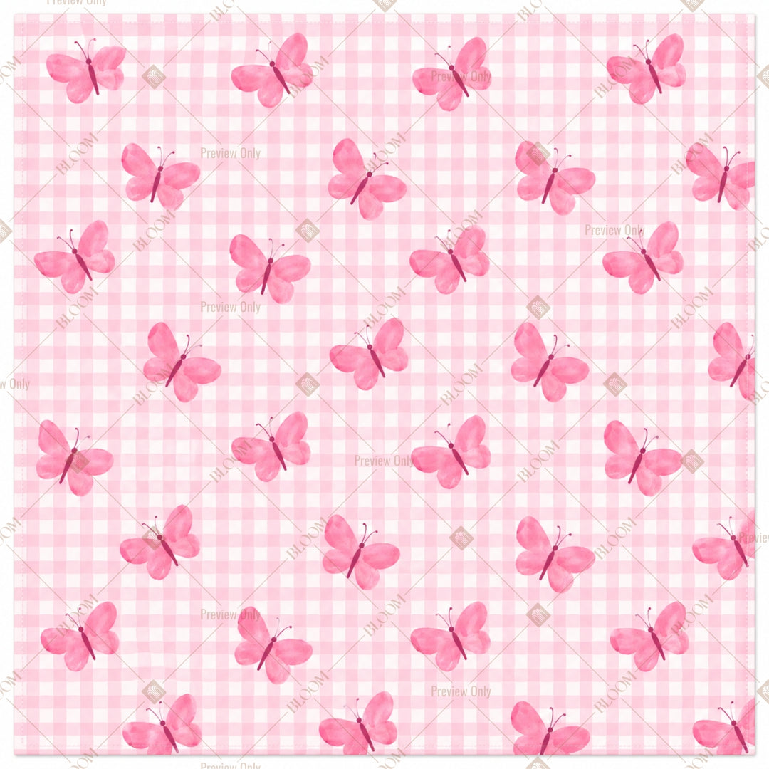Pink Bow Gingham Pattern Design
