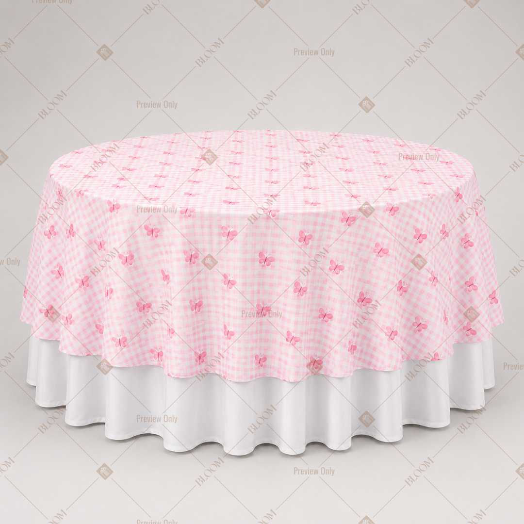 Pink Floral Dot Table Overlay Pack of 6