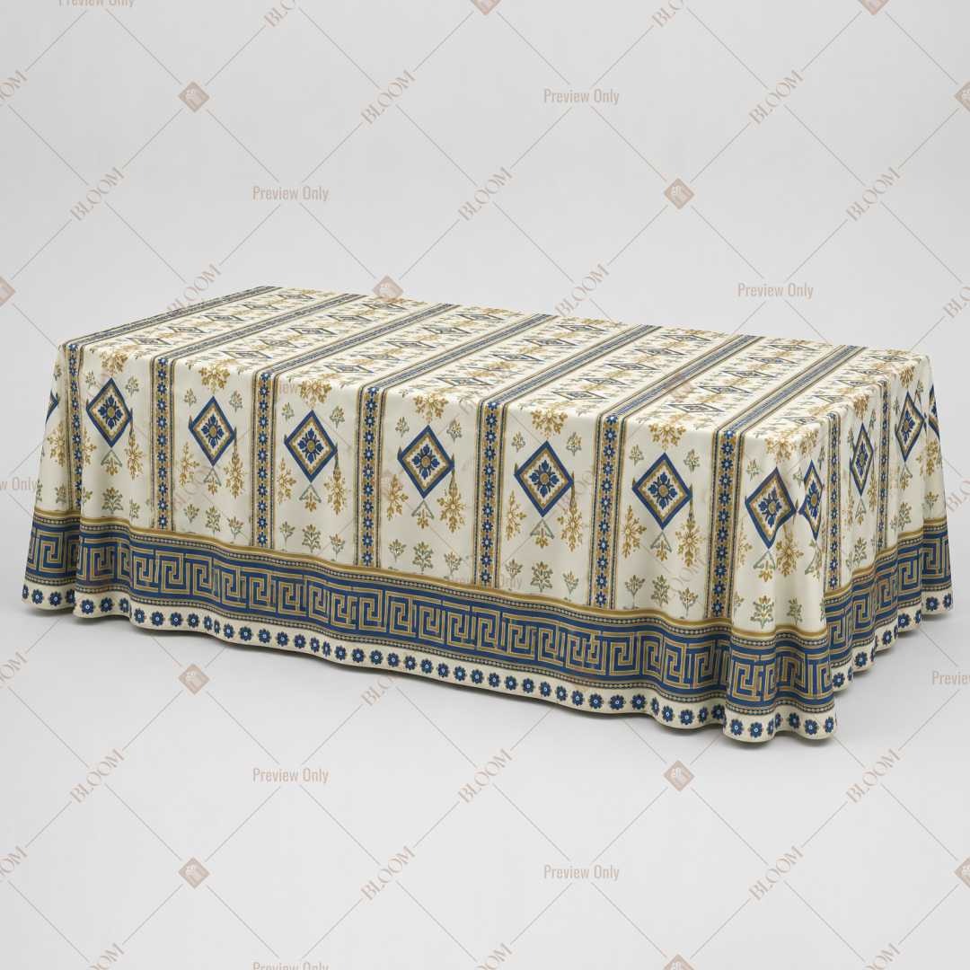 Ivory Geometric Border Table Cover Pack Of 6