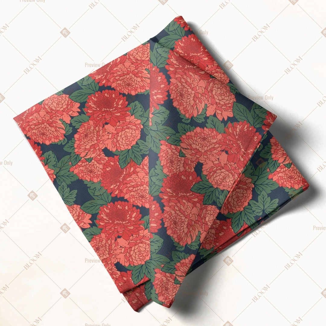 Coral Rose Floral Napkin Pack of 20