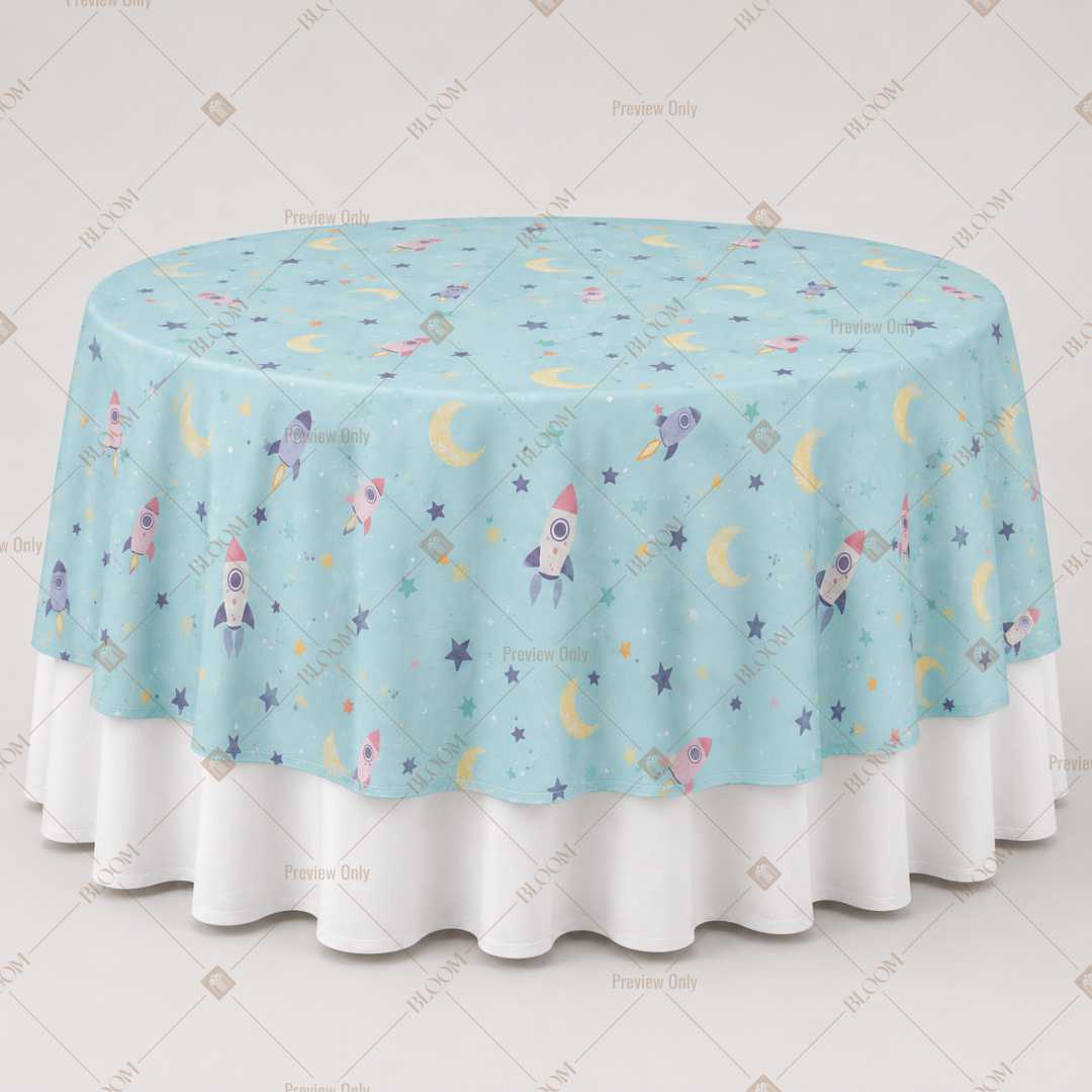 Baby Blue Daisy Floral Table Overlay Pack of 6