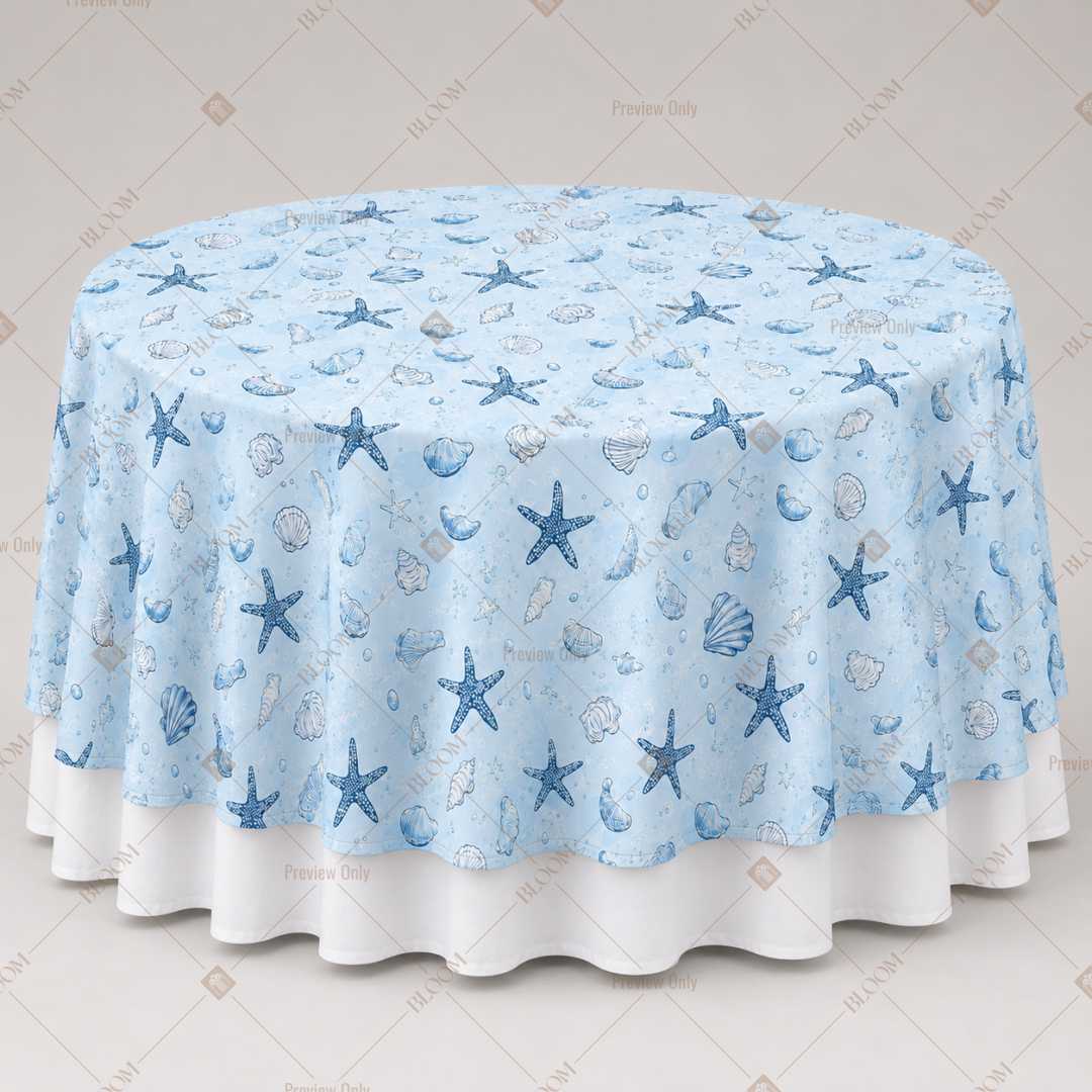 Blue Star Pattern Table Overlay Pack of 6
