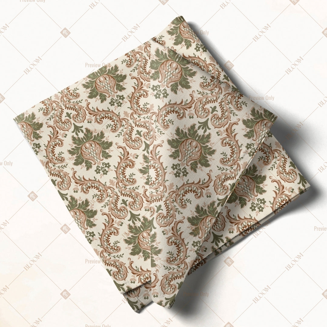 Beige Damask Pattern Napkin Pack of 20