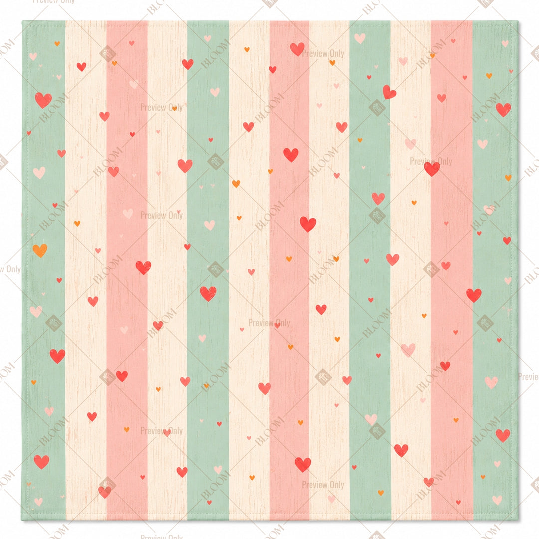 Pastel Heart Stripe Pattern Design