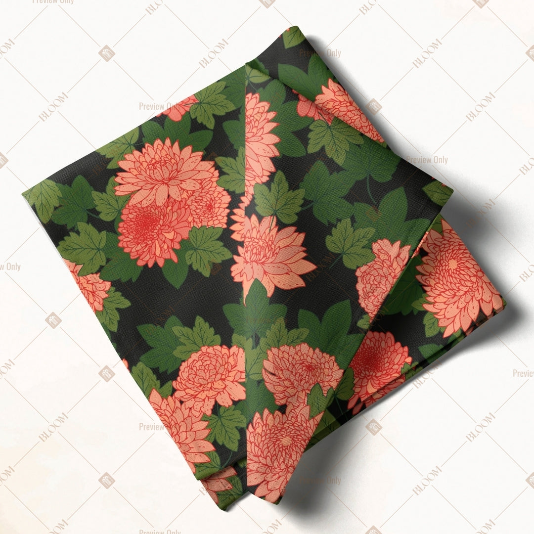Coral Botanical Floral Napkin Pack of 20