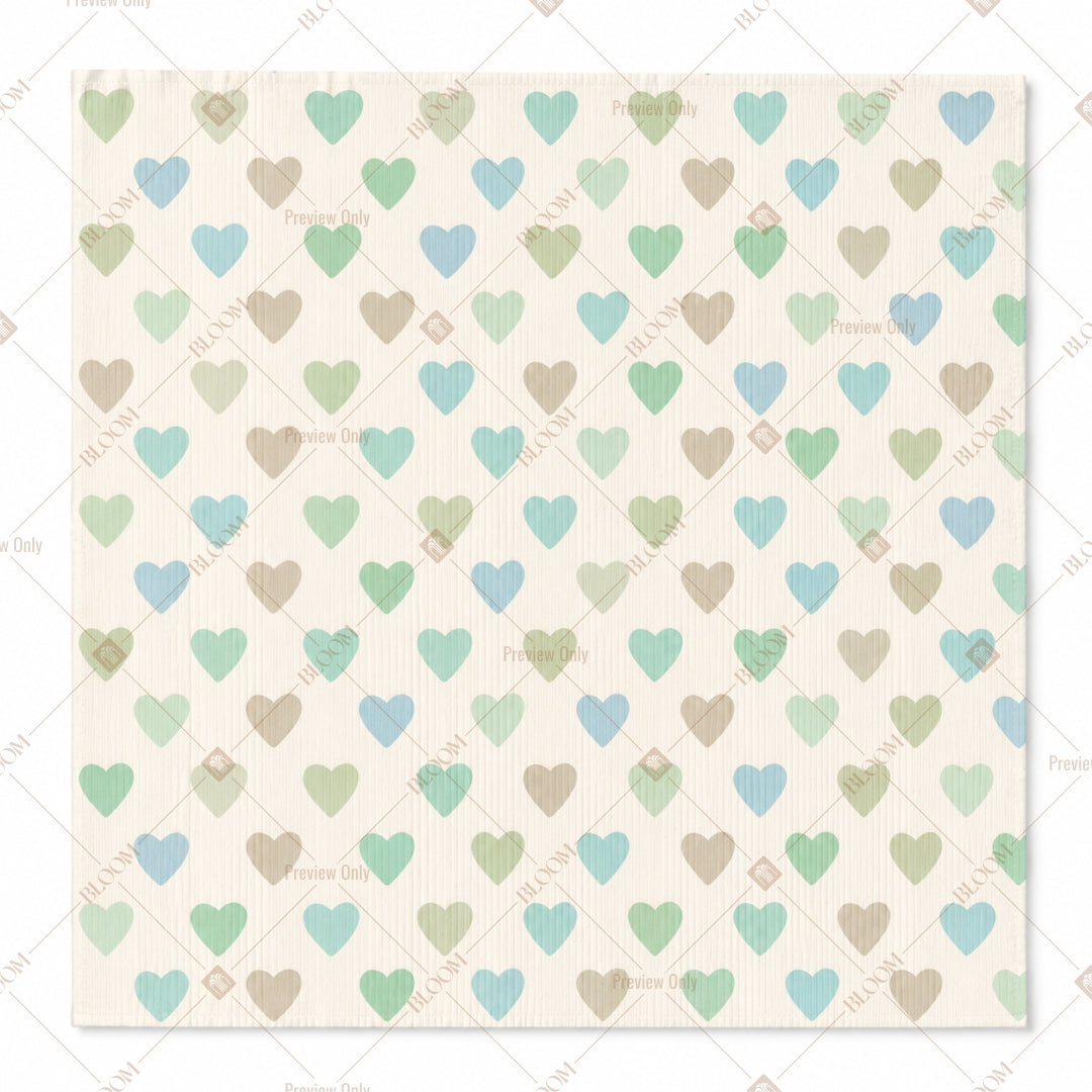 Mint Heart Pattern Design