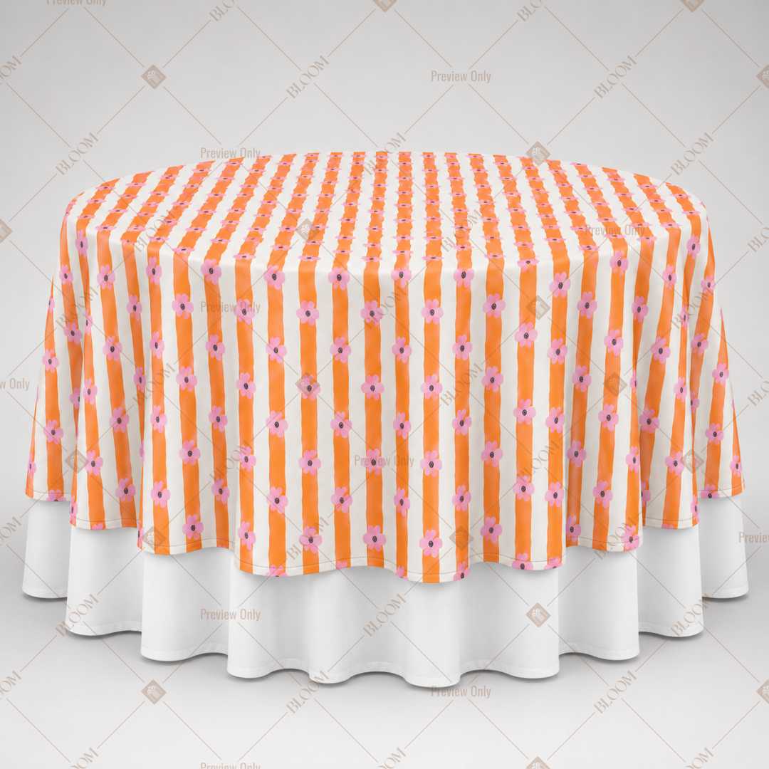 Orange Cabana Stripe Table Overlay Pack of 6