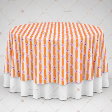 Orange Cabana Stripe Table Overlay Pack of 6