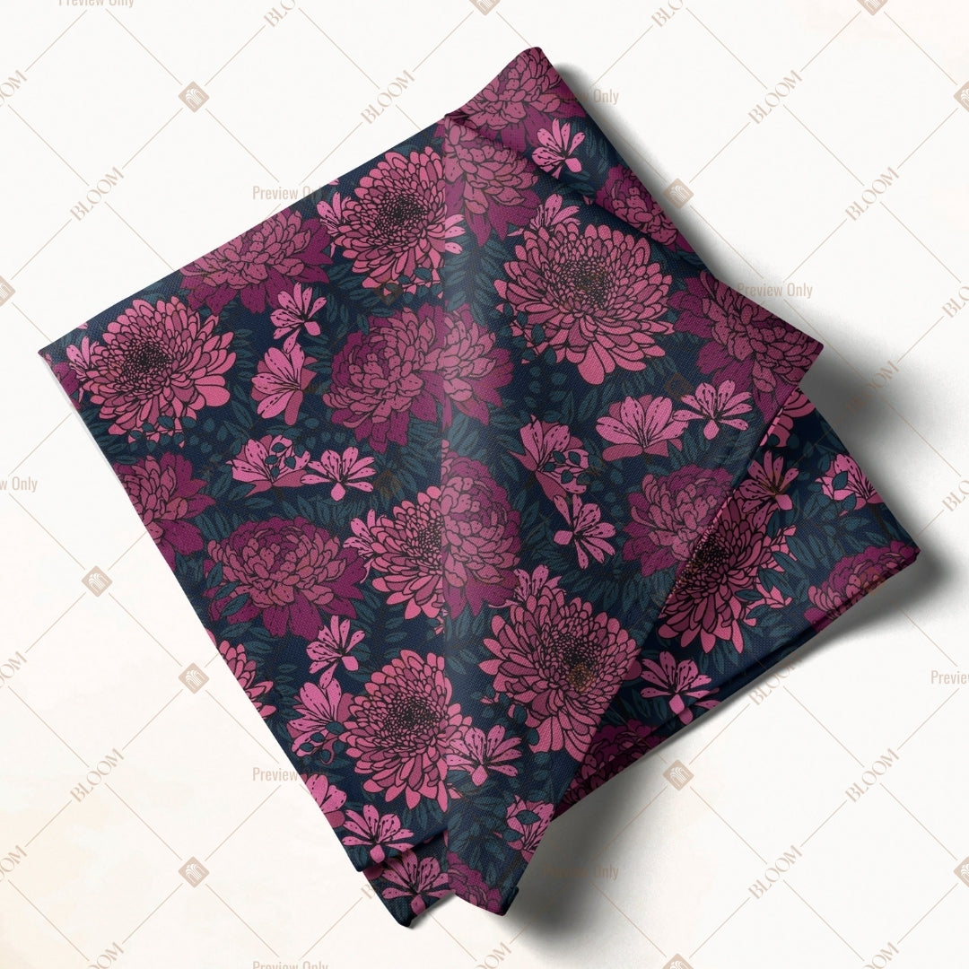 Plum Rose Floral Napkin Pack of 20