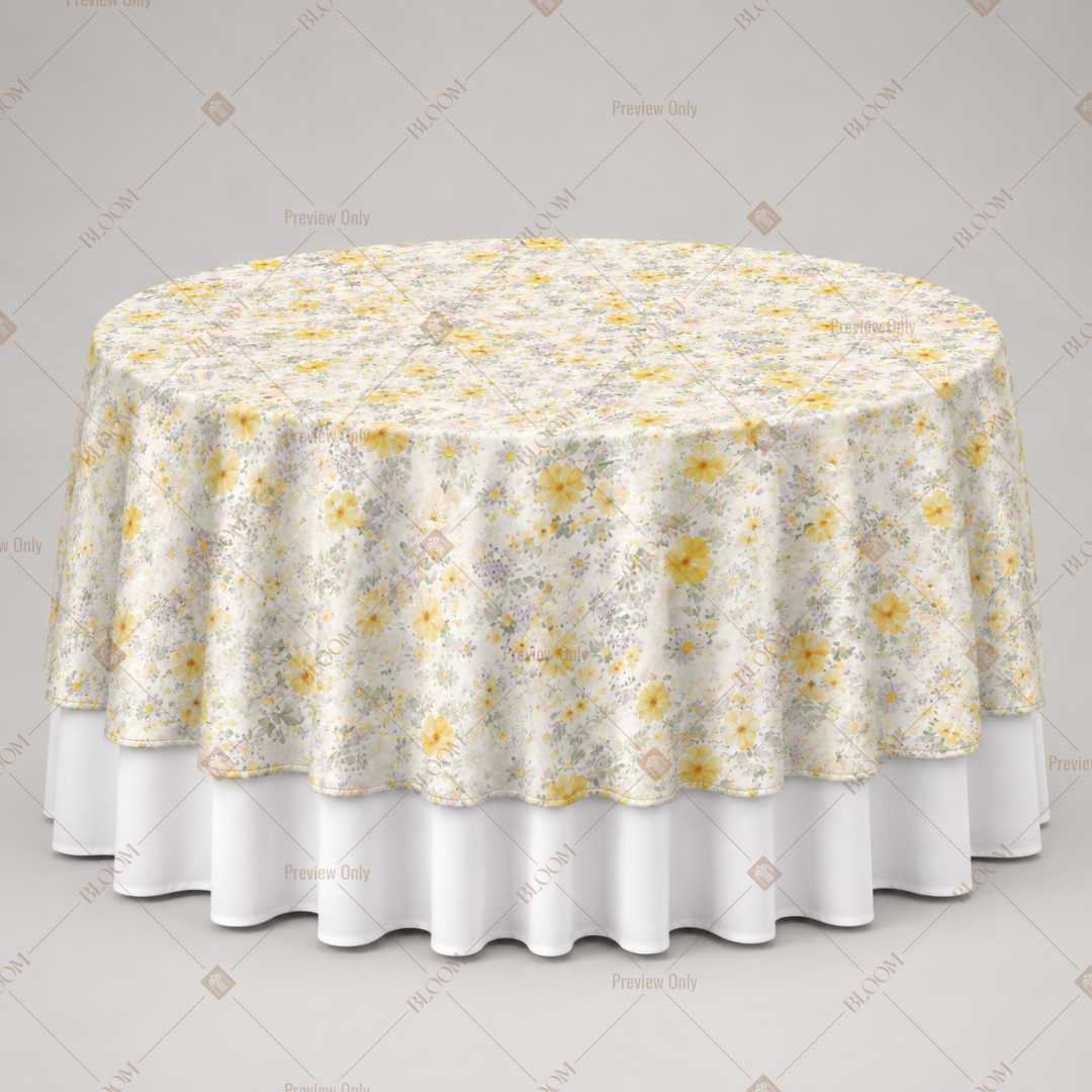 Yellow Wildflower Pattern Table Overlay Pack of 6