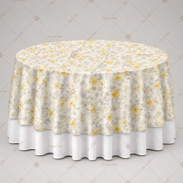 Yellow Wildflower Pattern Table Overlay Pack of 6